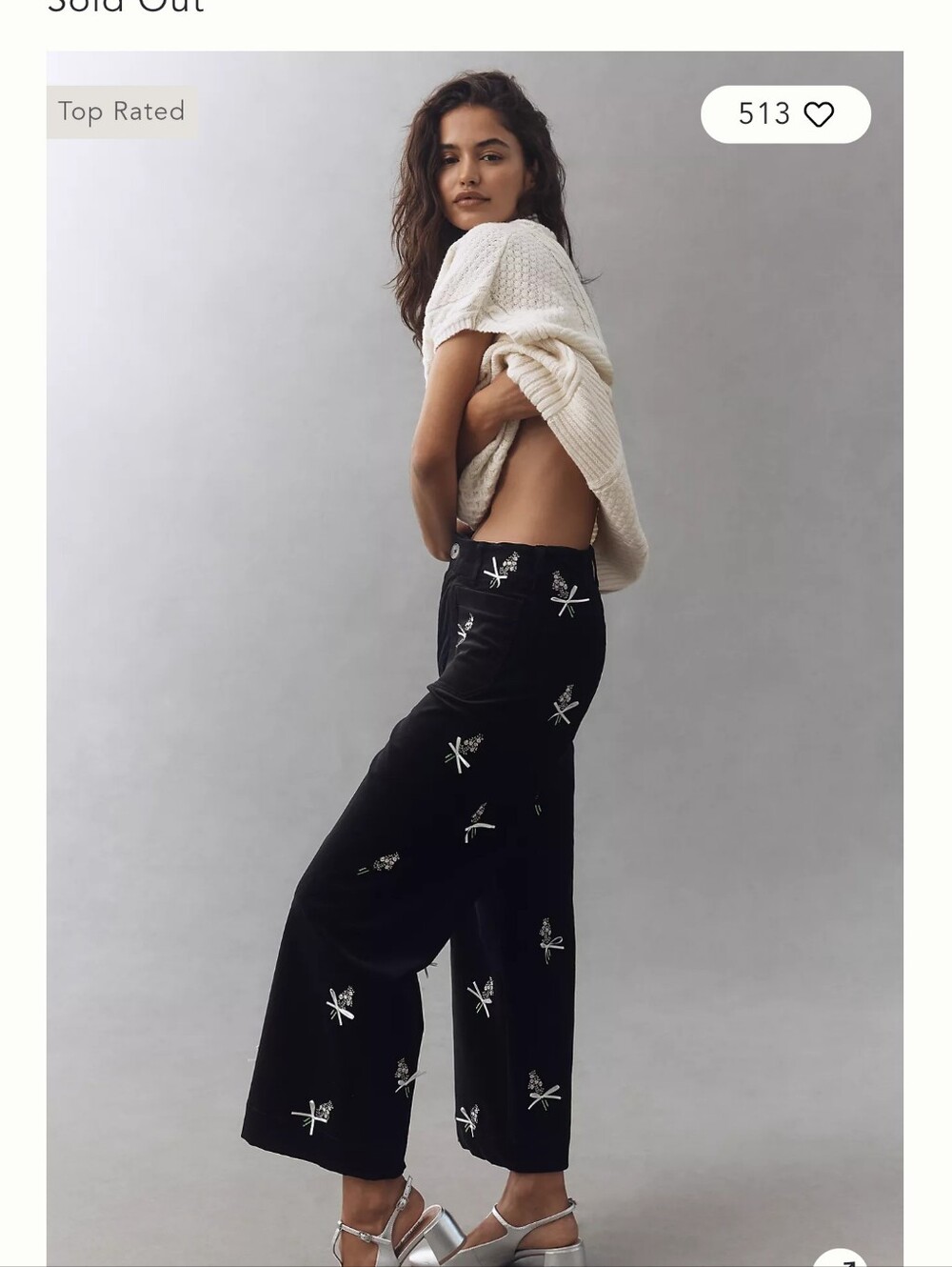 Anthropologie The Colette 3D Bouquets Crop Pants by Maeve